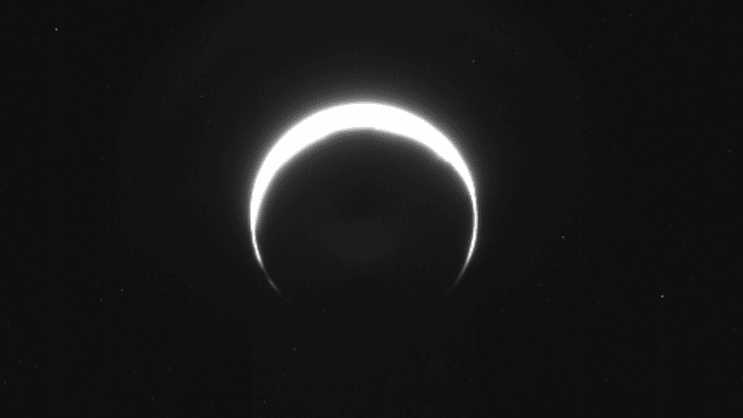 No, this isn't a solar eclipse. It's an image of Mars, captured by NASA's asteroid-bound Psyche probe - Space