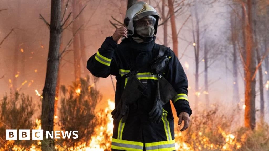 Wildfire now nine miles away from French city of Bordeaux, mayor warns - BBC