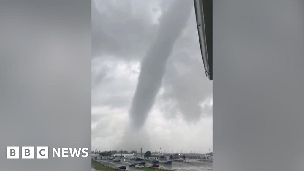 Watch: Tornadoes touch down in New York and Delaware - BBC
