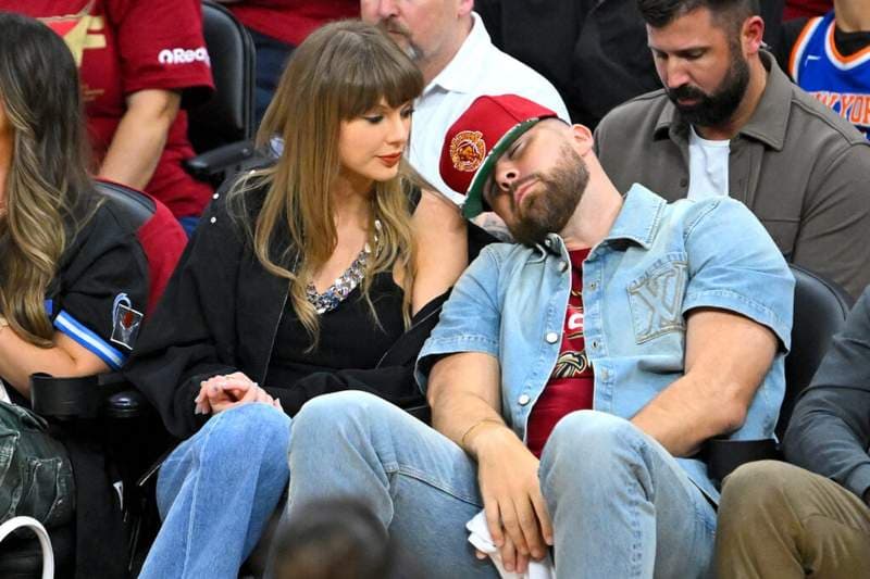 ESPN staff have fun at Taylor Swift’s expense as singer and Travis Kelce attend Cavs’ game - Yahoo Sports